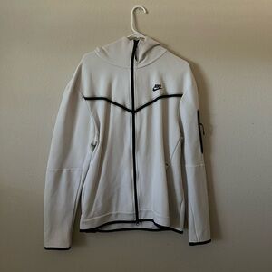Nike White Tech Fleece Zip Up Hoodie